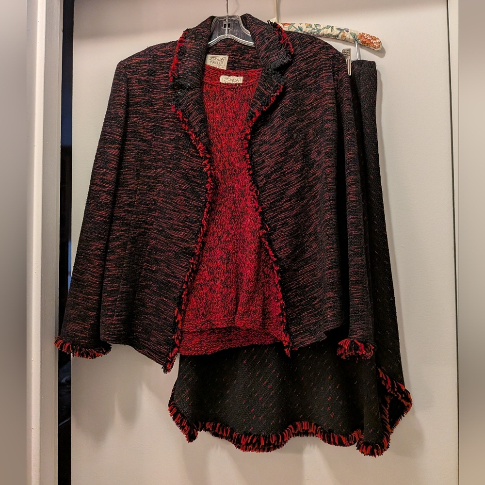 Zonda Nellis Black & Red 3-piece Skirt Set